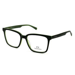 Charles Delon Square Women Black/Green Plastic Fra